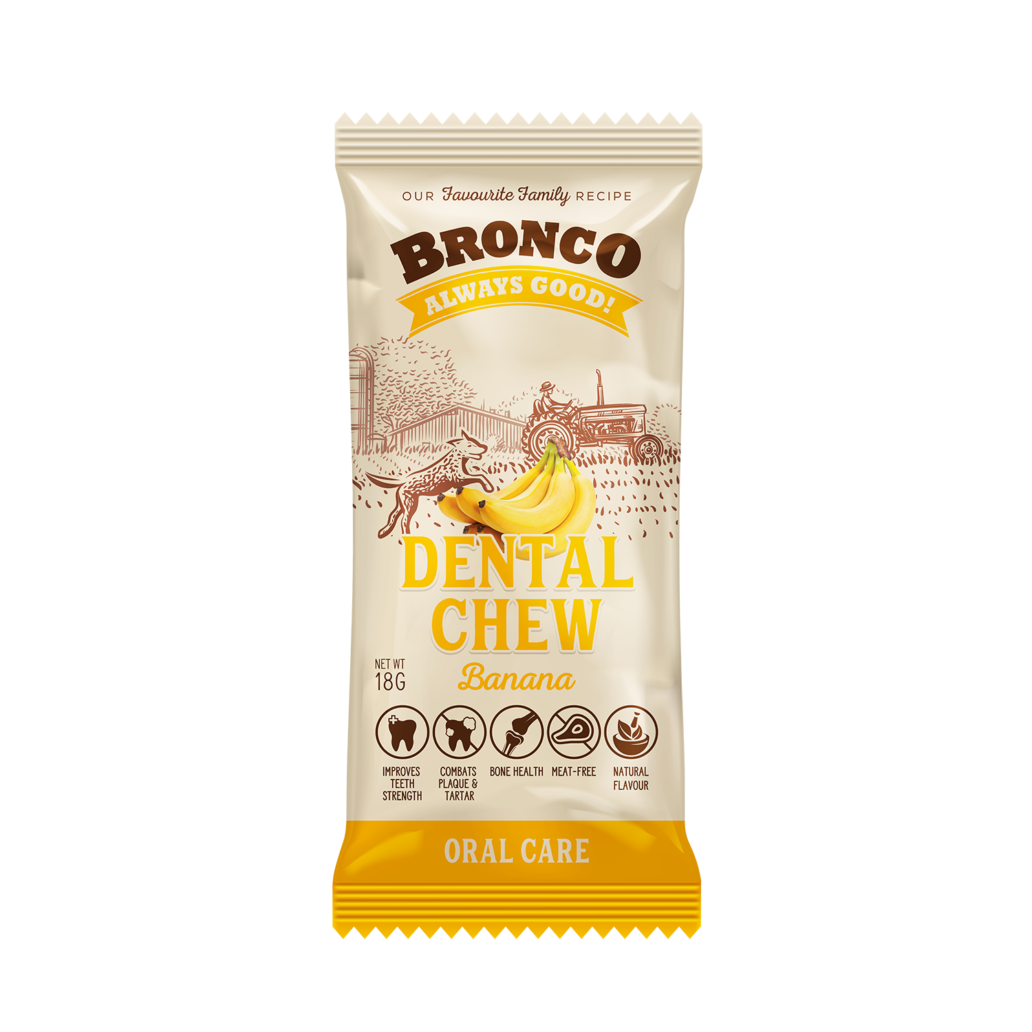 Bronco Banana Dental Chew Dog Treat
