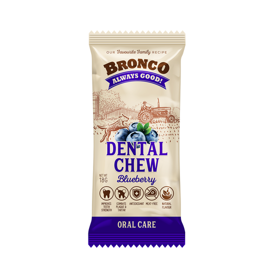 Bronco Blueberry Dental Chew Dog Treat