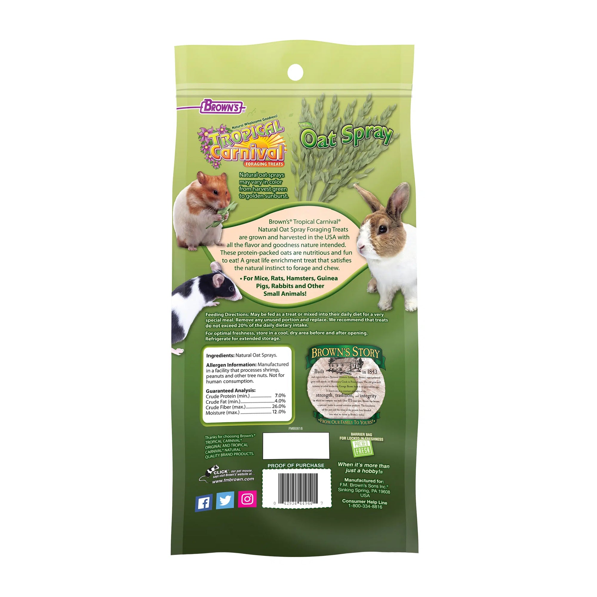 Tropical Carnival® Natural Oat Spray For Small Animals
