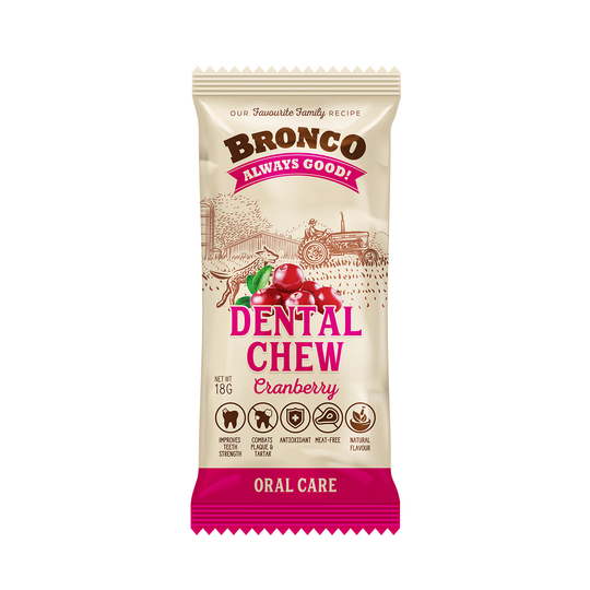 Bronco Cranberry Dental Chew Dog Treat