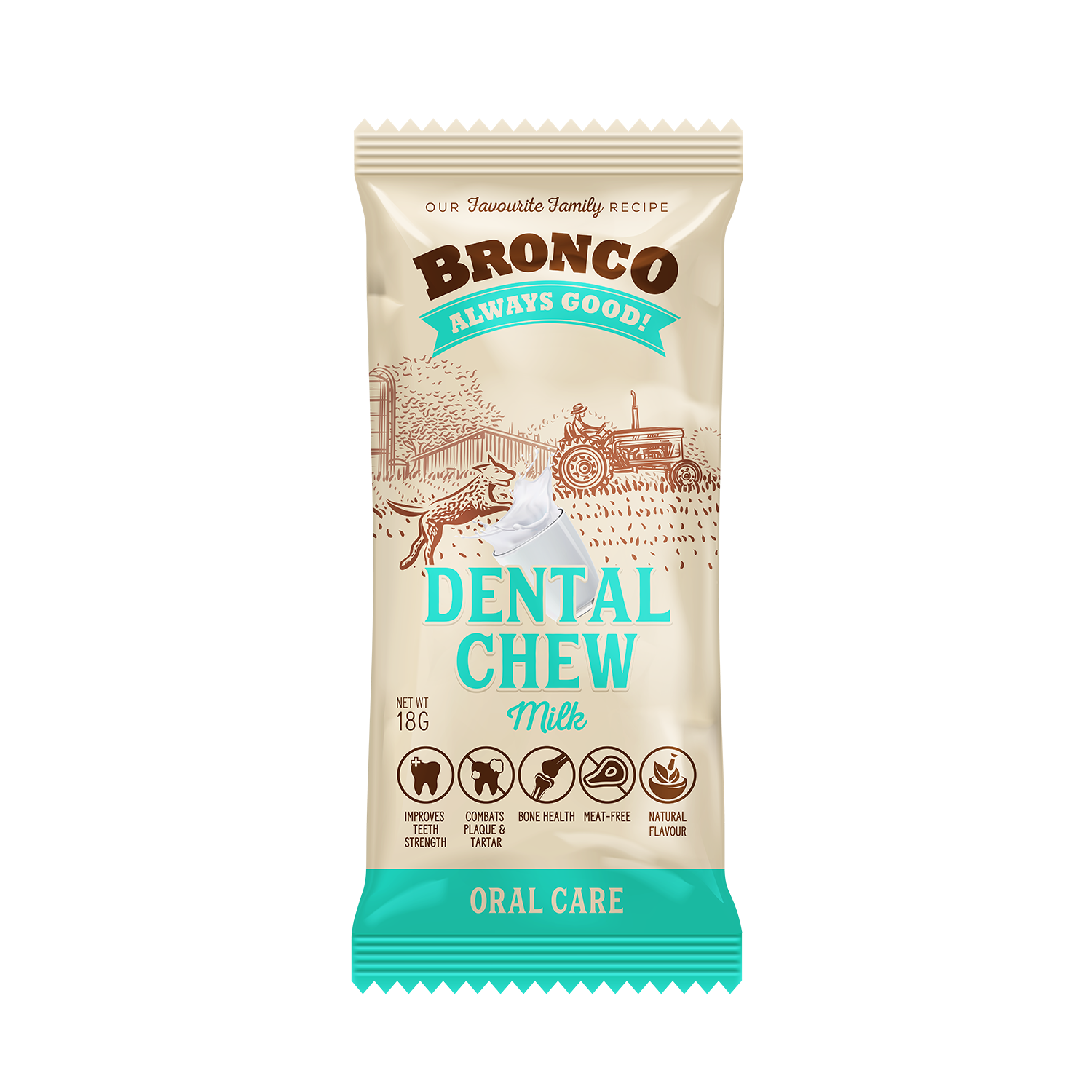 Bronco Milk Dental Chew Dog Treat