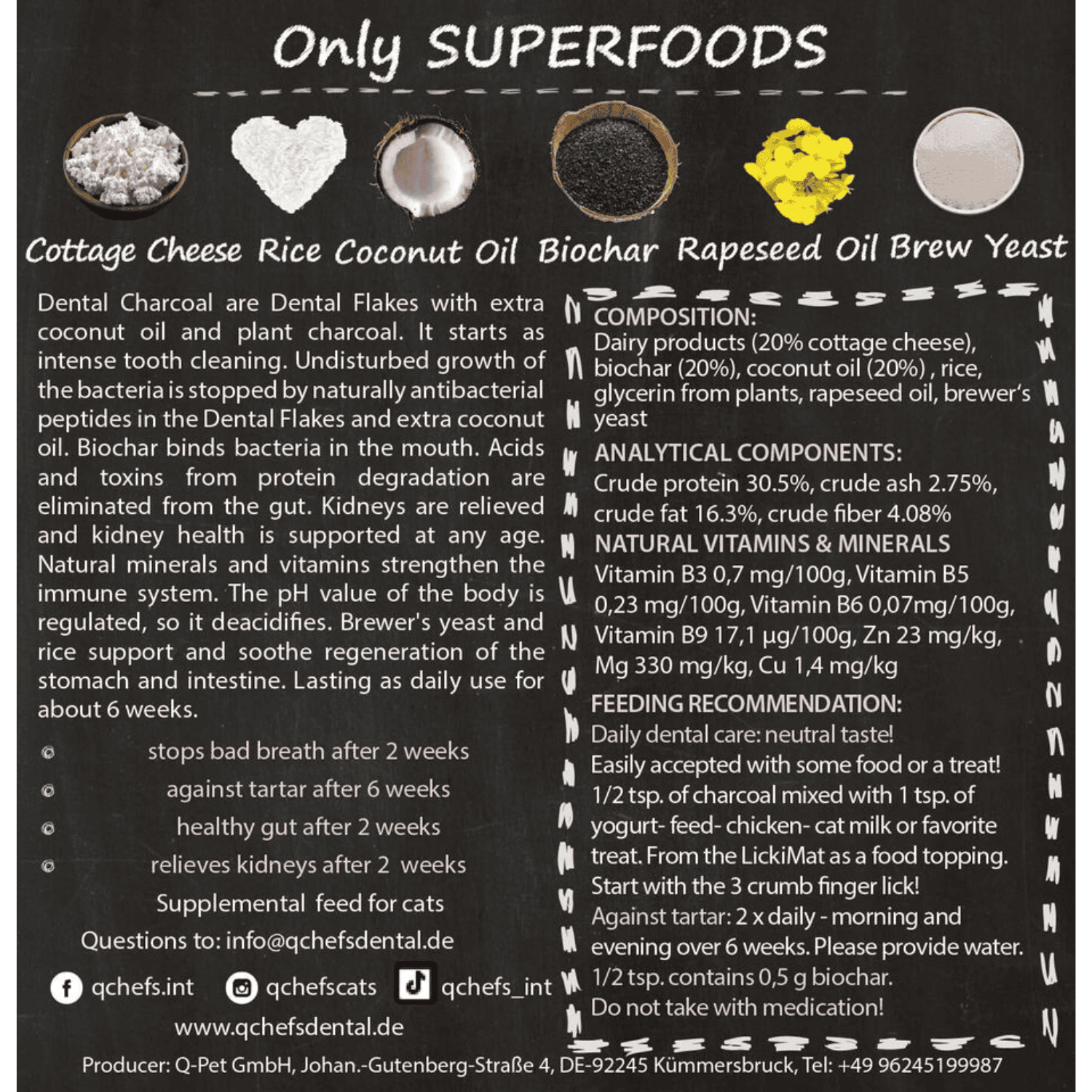 Qchefs Cat Dental Charcoal Flakes