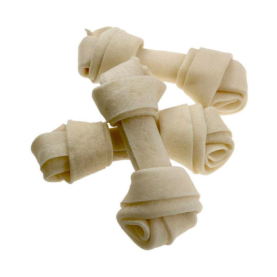 World Pet Milky Knotted Bone 4-4.5'' - 3pcs