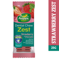 Happi Doggy Dental Chew Zest Strawberry Dog Treat (4 inch)