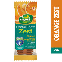 Happi Skippi Dental Chew Zest Orange Dog Treat (4 inch)