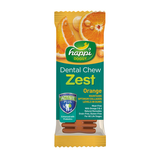 Happi Skippi Dental Chew Zest Orange Dog Treat (4 inch)