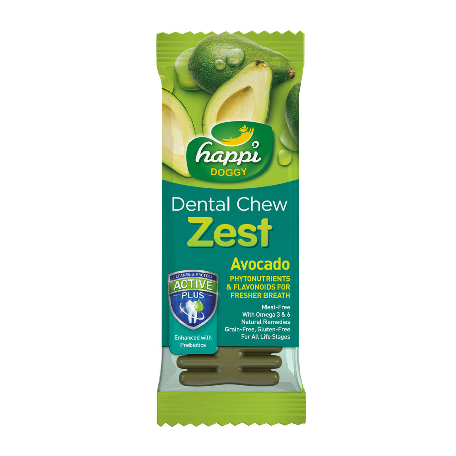 Happi Skippi Dental Chew Zest Avocado Dog Treat (4 inch)