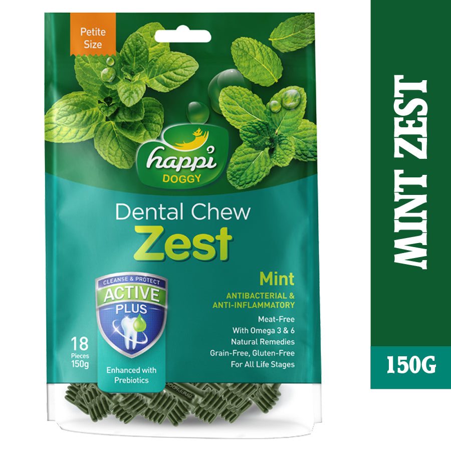 Happi Skippi Dental Chew Zest Petite Mint Dog Treat (2.5 inch)