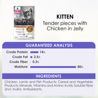Pro Plan Kitten Tender Pieces With Chicken In Jelly Pouch Cat Food