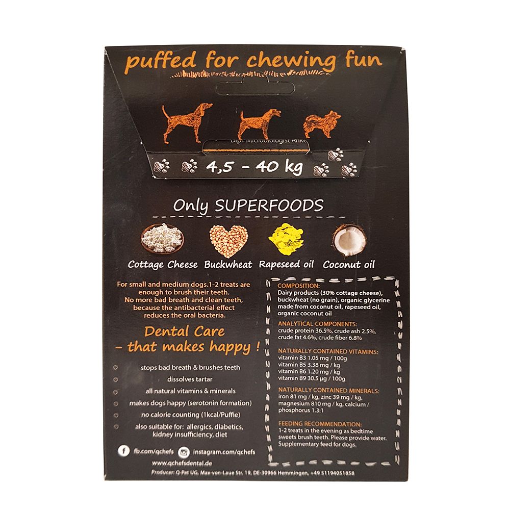 Qchefs Natural Cheese Puffies Dog Dental Chew