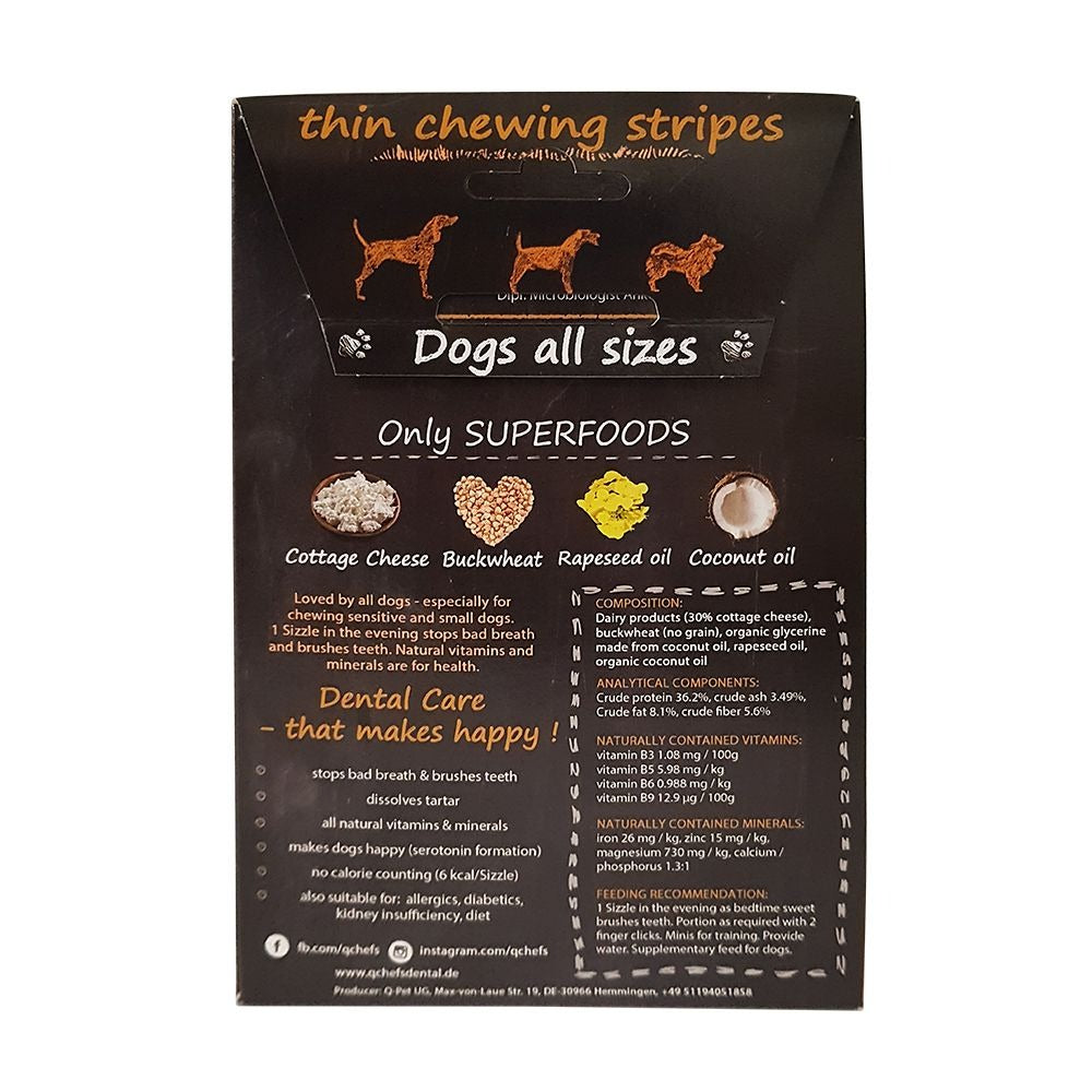 Qchefs Natural Cheese Sizzle Dog Dental Chew