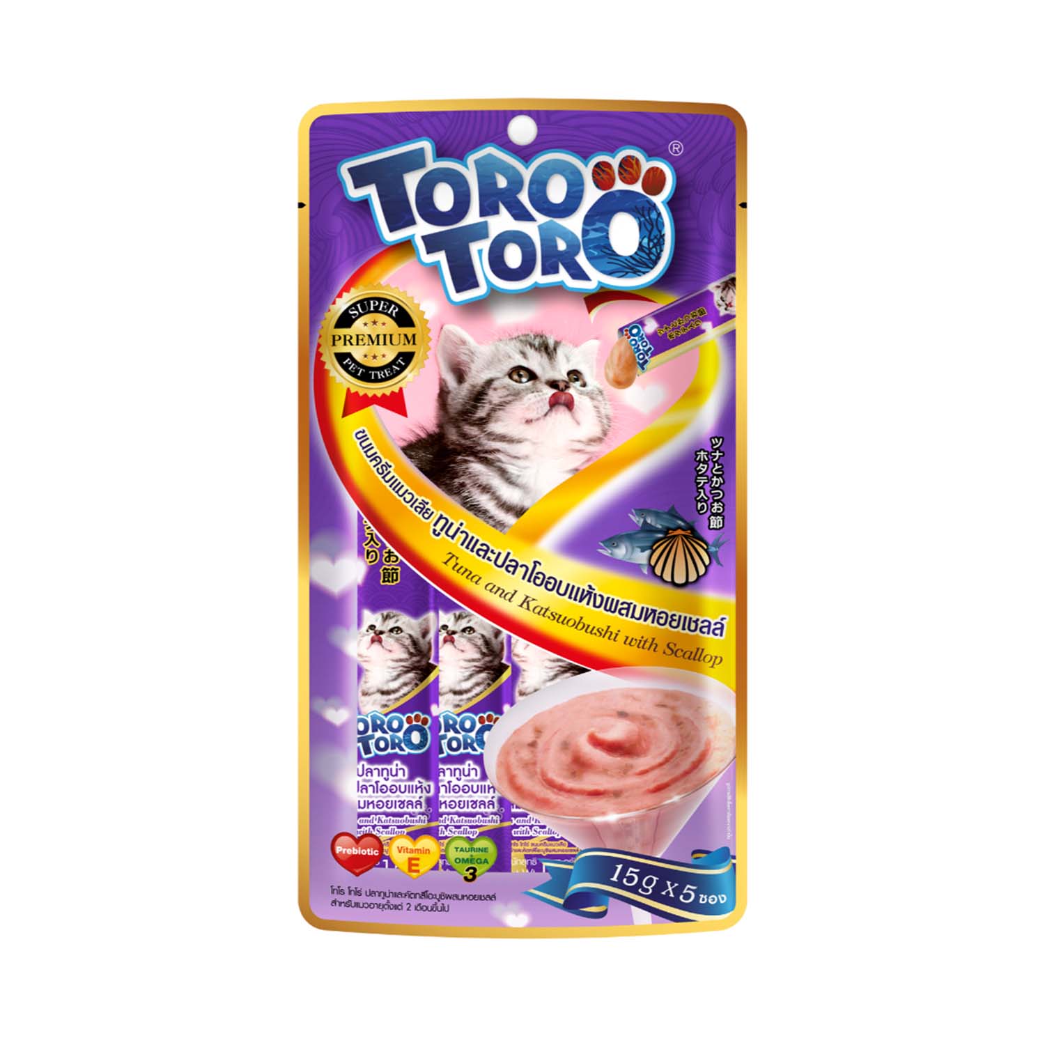 Toro Lickable Cat Treat Tuna and Katsuobushi with Scallop