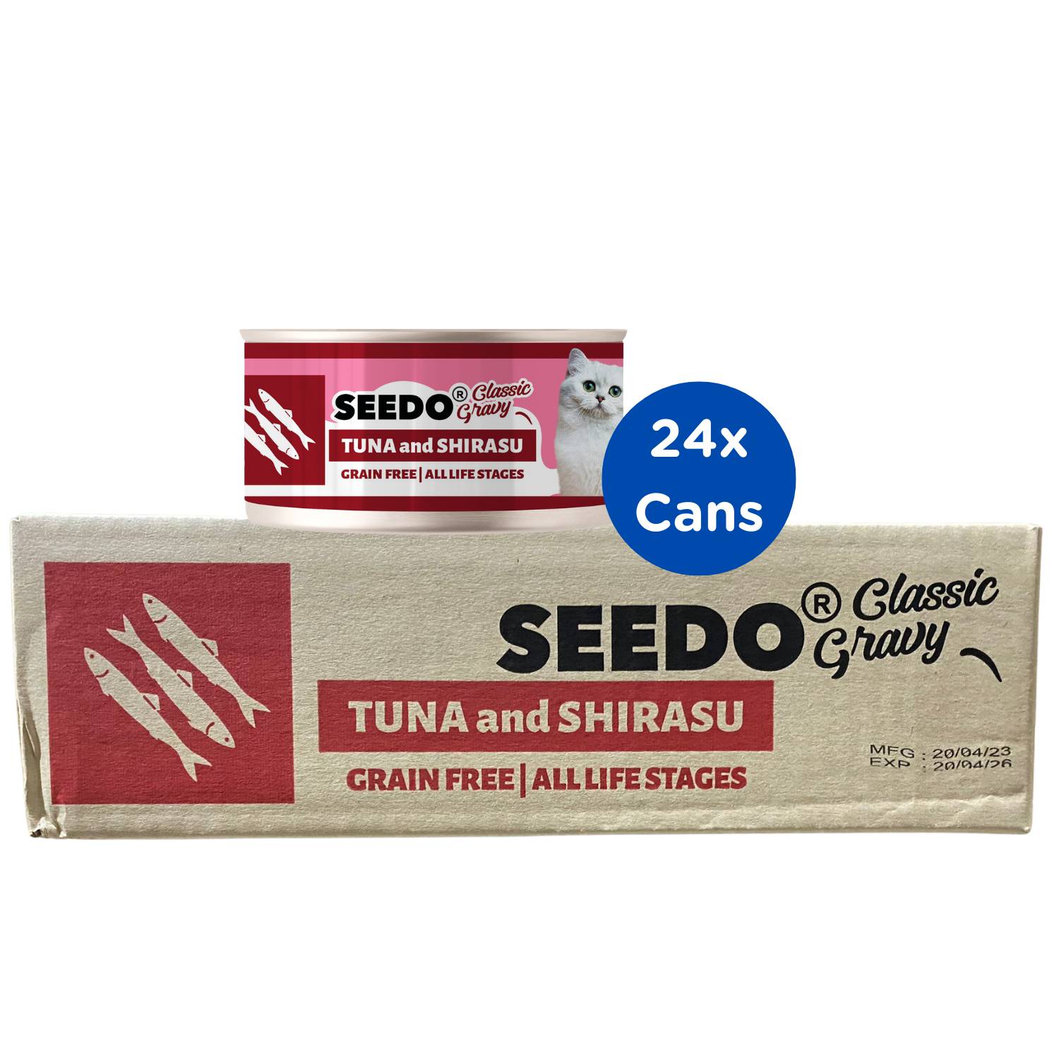 Seedo Classic Gravy Tuna & Shirasu in Gravy Wet Cat canned food