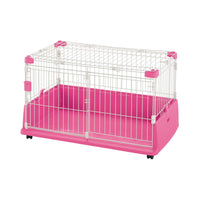 Richell Anti-splash Pet Cage With Wheels (Pink)