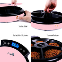 Petwant 5 Meals Auto Pet Feeder (Pink)