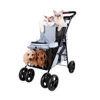 Ibiyaya Double Decker Pet Bus Stroller (Silver Grey)