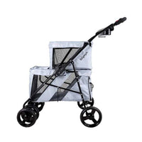 Ibiyaya Double Decker Pet Bus Stroller (Silver Grey)