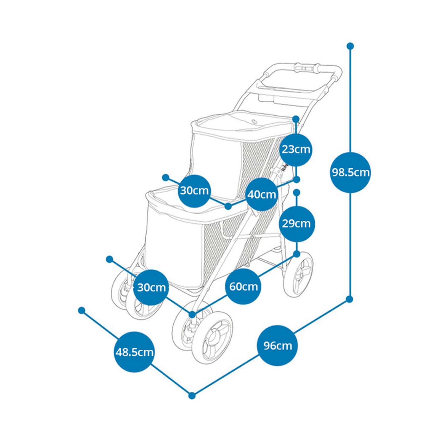 Ibiyaya Double Decker Pet Bus Stroller (Silver Grey)