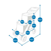 Ibiyaya Double Decker Pet Bus Stroller (Silver Grey)