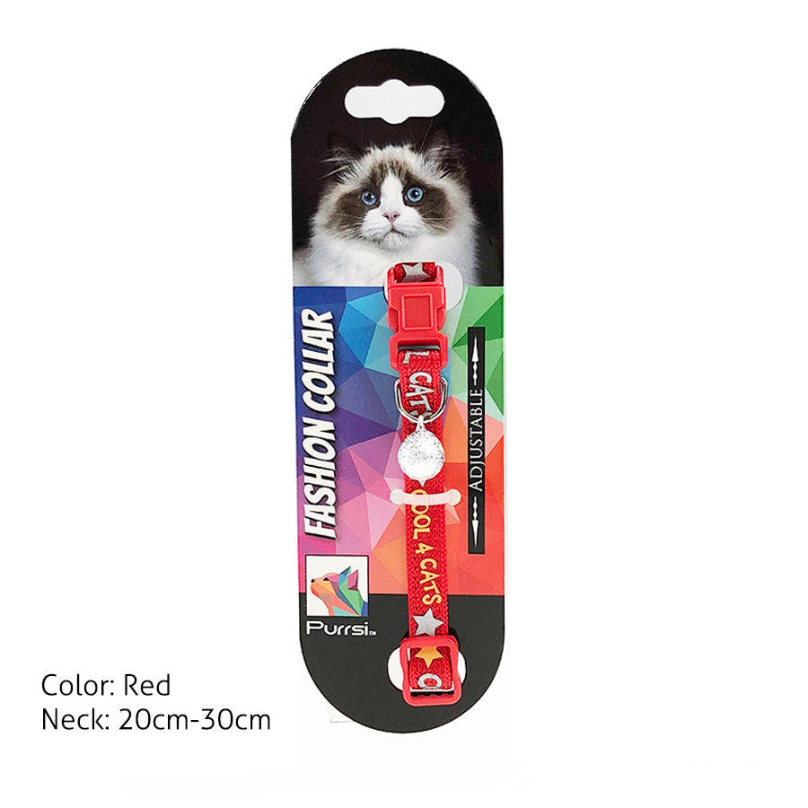 Purrsi Chic Adjustable Bell Collars (Red）