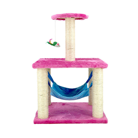 Qq Scratching Post With Hammock (Pink)