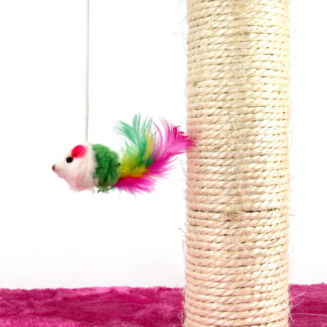 Qq Scratching Post With Hammock (Pink)