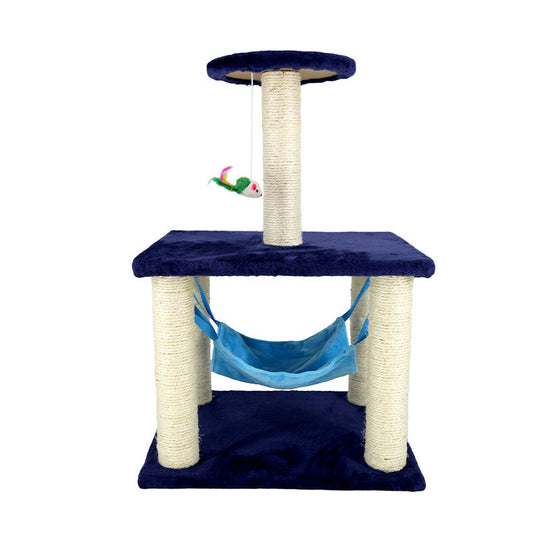 Qq Scratching Post With Hammock (Blue)