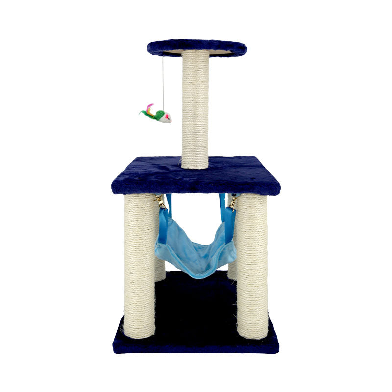 Qq Scratching Post With Hammock (Blue)