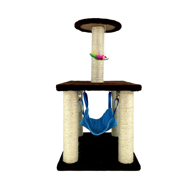 Qq Scratching Post With Hammock (Brown)