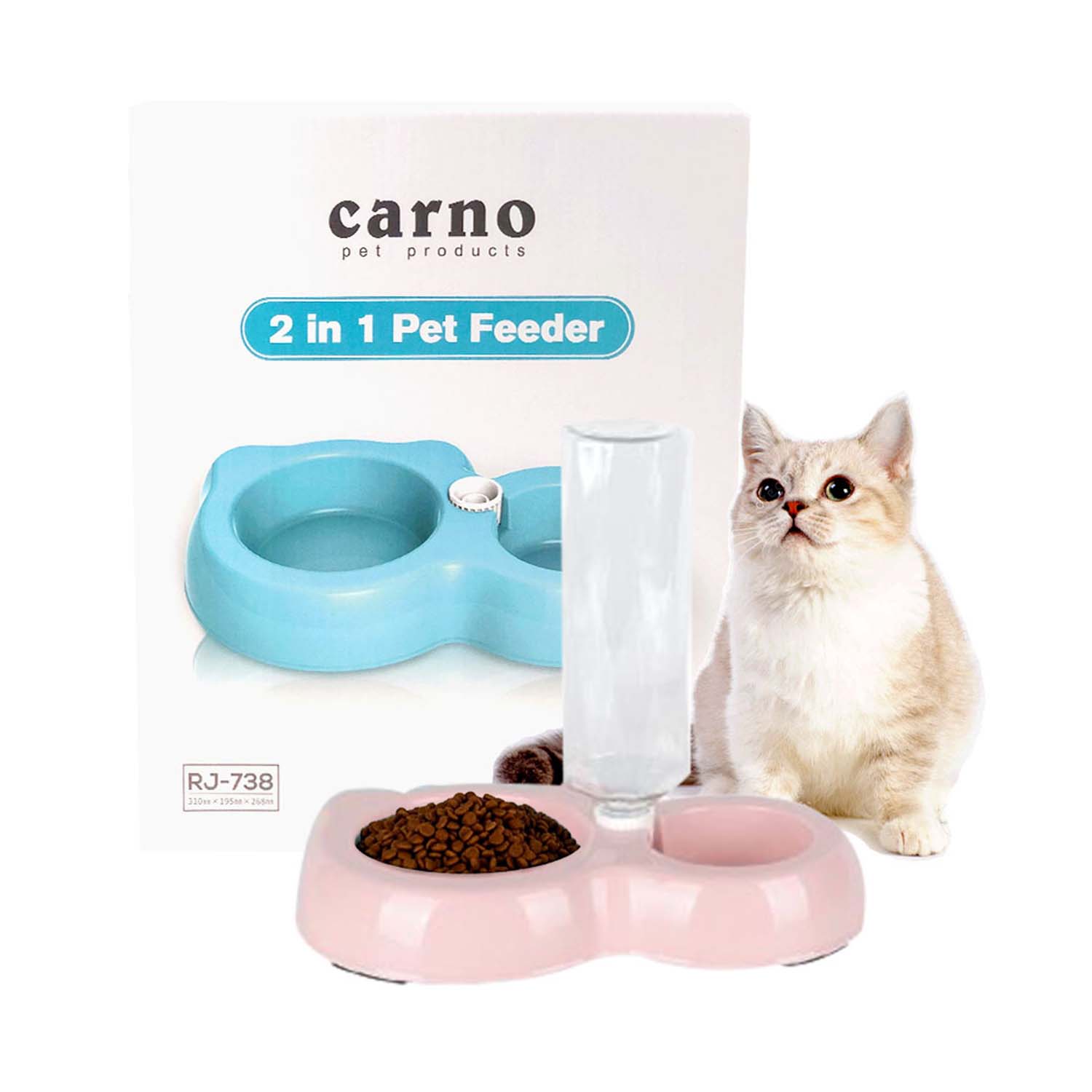 Carno 2 In 1 Pet Feeder (Pink)
