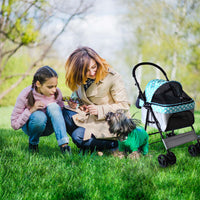 2gather Ultra Light Pet Stroller (light Blue With Polka Dot)