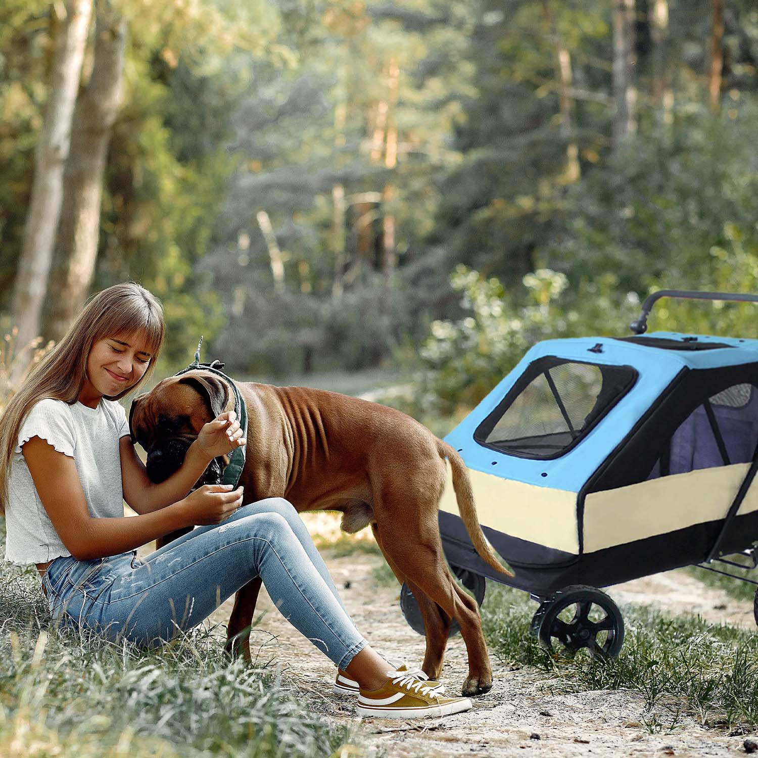 2gather Heavy Duty 5-in-1 Pet Stroller (maya Blue)