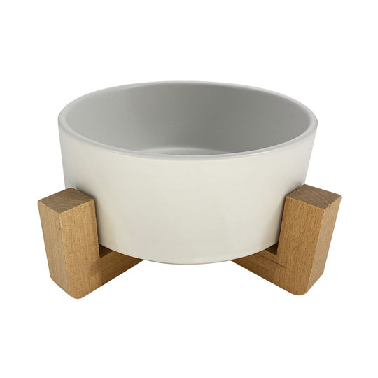 Carno Pet Bowl With Wooden Rack