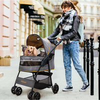 Ibiyaya Cloud 9 Pet Stroller (Mustard Yellow)
