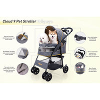 Ibiyaya Cloud 9 Pet Stroller (Mustard Yellow)