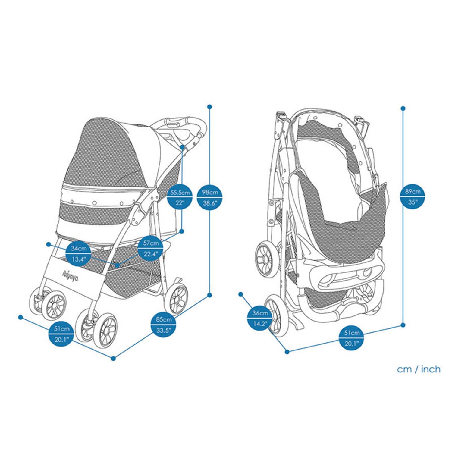 Ibiyaya Cloud 9 Pet Stroller (Mustard Yellow)