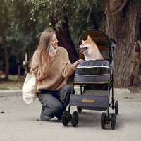 Ibiyaya Cloud 9 Pet Stroller (Mustard Yellow)