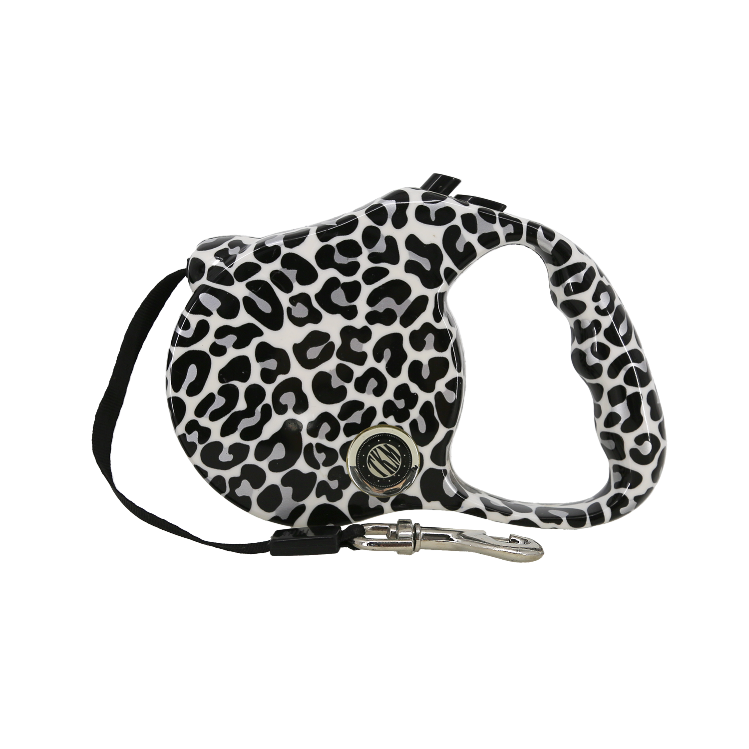 Bobo TKM Retractable Dog Leopoard Lead (Black)