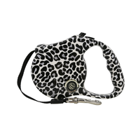 Bobo TKM Retractable Dog Leopoard Lead (Black)
