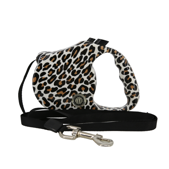 Bobo TKM Retractable Dog Leopoard Lead (Brown)