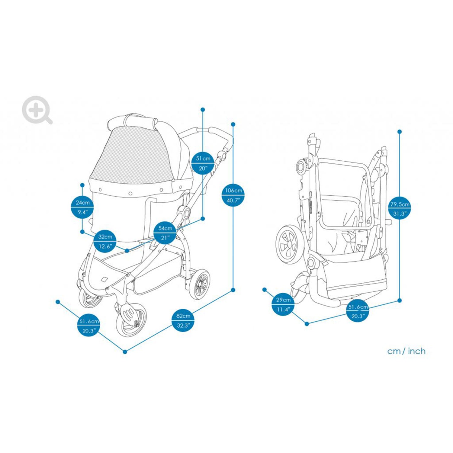 cleo dog stroller Ibiyaya Cleo Travel Stroller (Blue Jeans) – Pets' Station