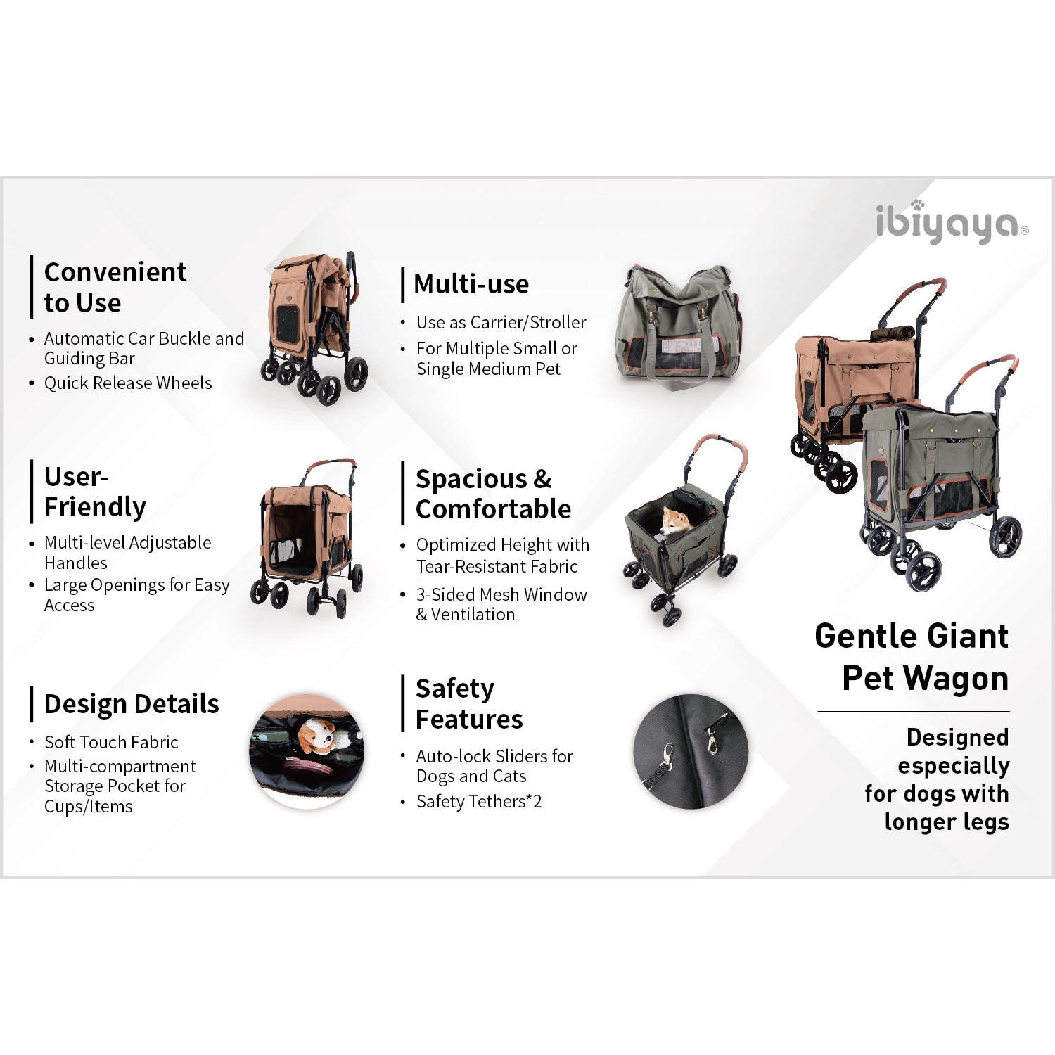 Ibiyaya Gentle Giant Pet Wagon Dirty Peach