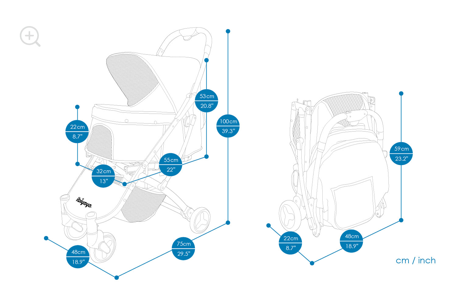 Ibiyaya Speedy Fold Pet Buggy (Grey)
