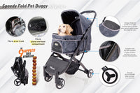 Ibiyaya Speedy Fold Pet Buggy (Grey)