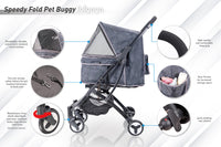 Ibiyaya Speedy Fold Pet Buggy (Grey)