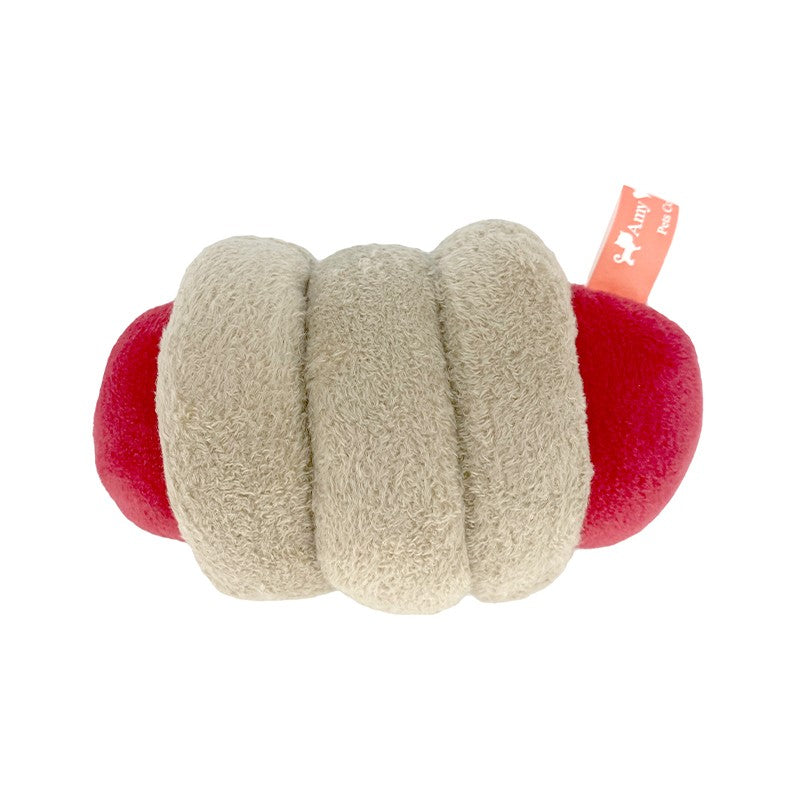 Amy & Carol Hotdog Bun Squeaky Canvas Toy