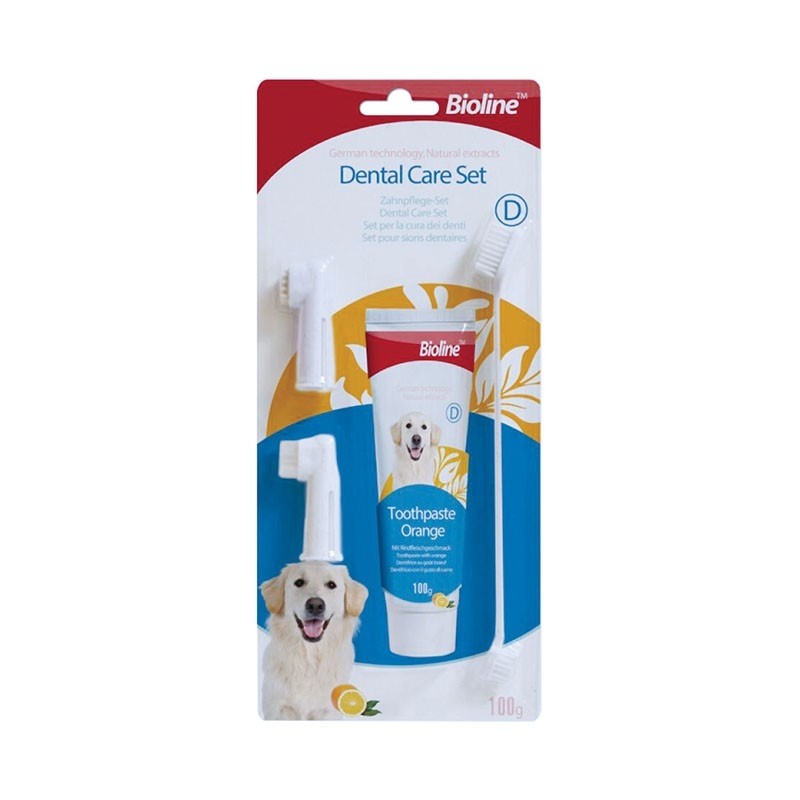 Bioline Dog Toothpaste With Orange Dental Care Set – Pets' Station