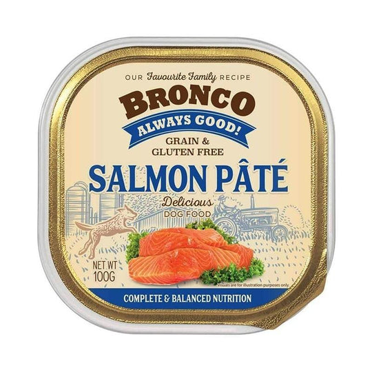 Bronco Salmon Pate Tray Dog Food