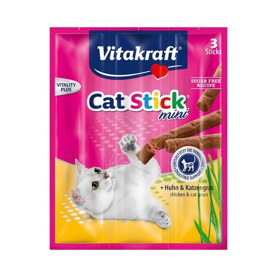 Vitakraft Cat Stick Mini Chicken & Cat Grass 3pieces