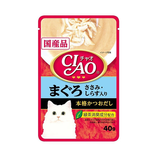Ciao Creamy Soup Pouch Tuna & Chicken Fillet With Shirasu Pouch Cat Food